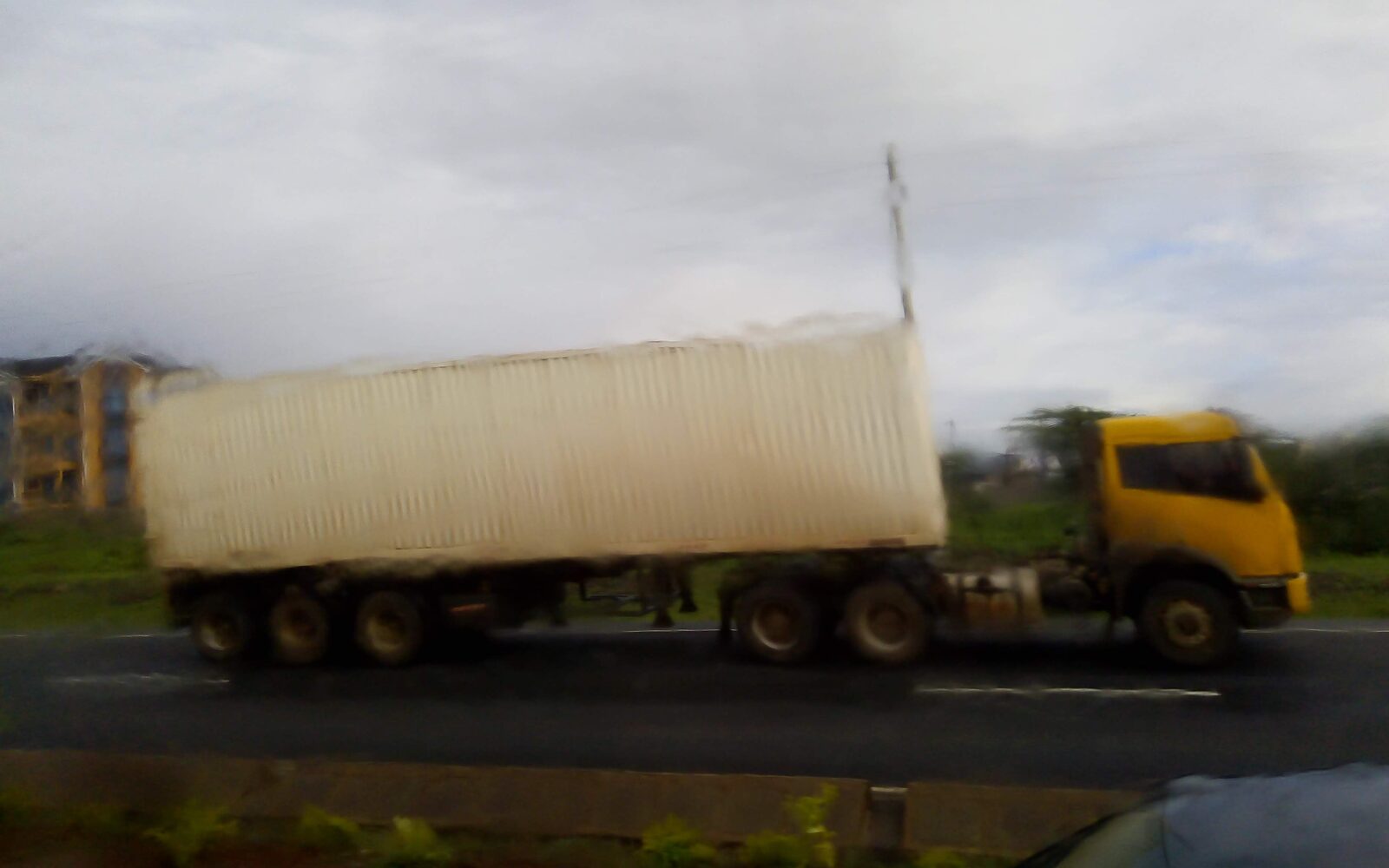 Freight truck travelling towards Nairobi in Kenya